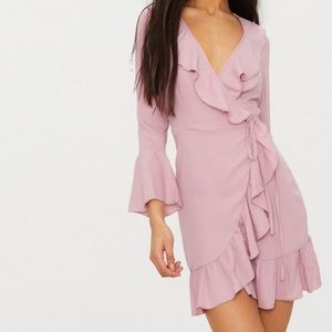Ilisha Dusty Pink Frill Tea Dress